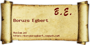 Boruzs Egbert névjegykártya